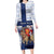 Finland Christmas Family Matching Long Sleeve Bodycon Dress and Hawaiian Shirt Joulupukki With Coat Of Arms - Wonder Print Shop