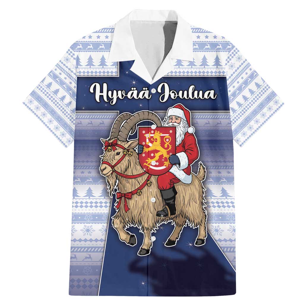 Finland Christmas Family Matching Mermaid Dress and Hawaiian Shirt Joulupukki With Coat Of Arms - Wonder Print Shop