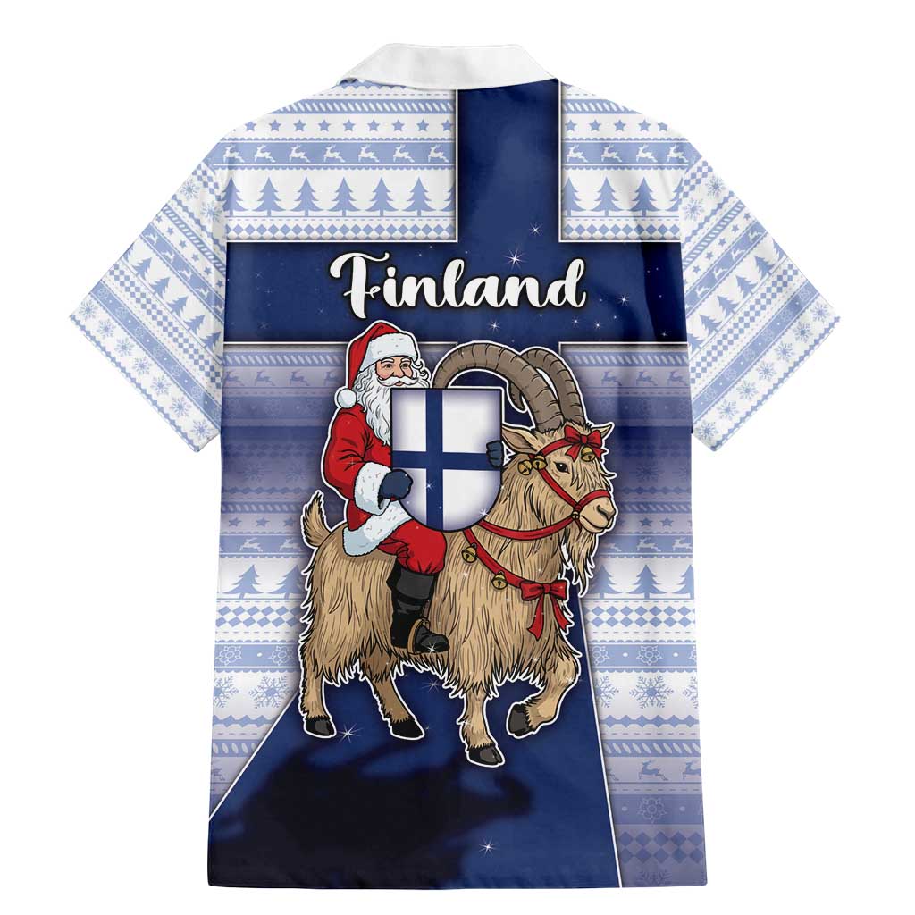 Finland Christmas Family Matching Mermaid Dress and Hawaiian Shirt Joulupukki With Coat Of Arms - Wonder Print Shop