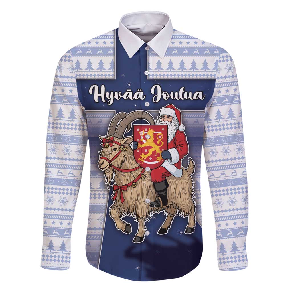 Finland Christmas Family Matching Mermaid Dress and Hawaiian Shirt Joulupukki With Coat Of Arms - Wonder Print Shop