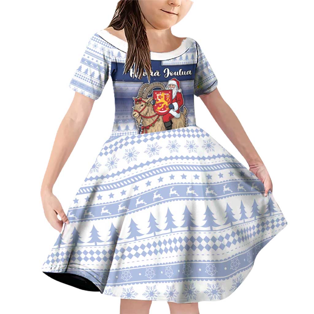 Finland Christmas Family Matching Off Shoulder Short Dress and Hawaiian Shirt Joulupukki With Coat Of Arms - Wonder Print Shop