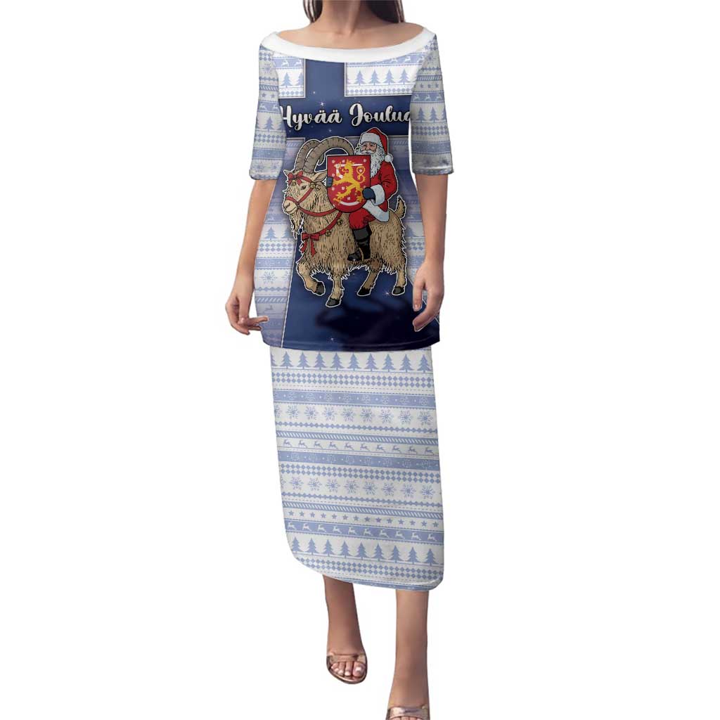 Finland Christmas Family Matching Puletasi and Hawaiian Shirt Joulupukki With Coat Of Arms - Wonder Print Shop
