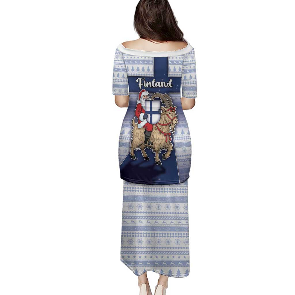 Finland Christmas Family Matching Puletasi and Hawaiian Shirt Joulupukki With Coat Of Arms - Wonder Print Shop