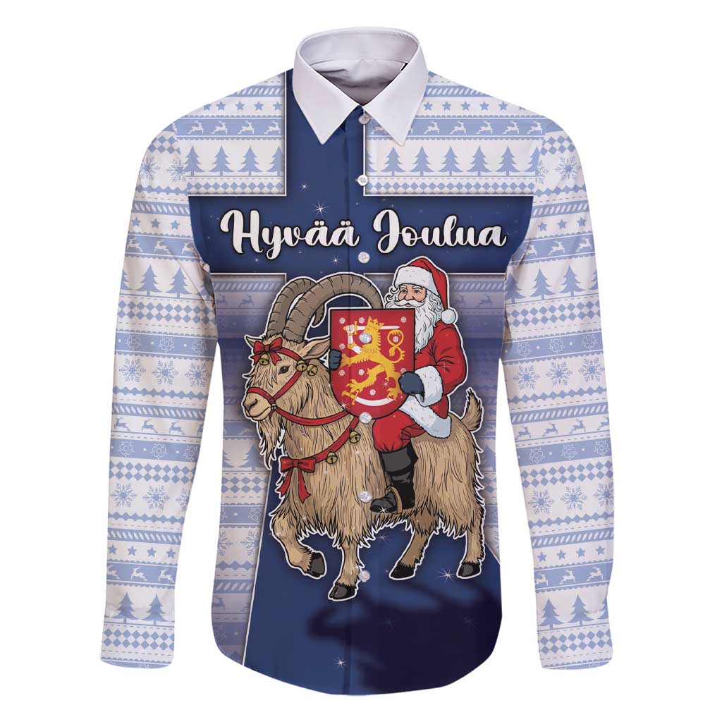 Finland Christmas Family Matching Short Sleeve Bodycon Dress and Hawaiian Shirt Joulupukki With Coat Of Arms - Wonder Print Shop