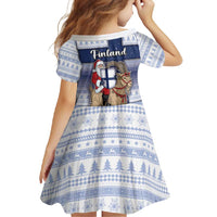 Finland Christmas Family Matching Summer Maxi Dress and Hawaiian Shirt Joulupukki With Coat Of Arms - Wonder Print Shop