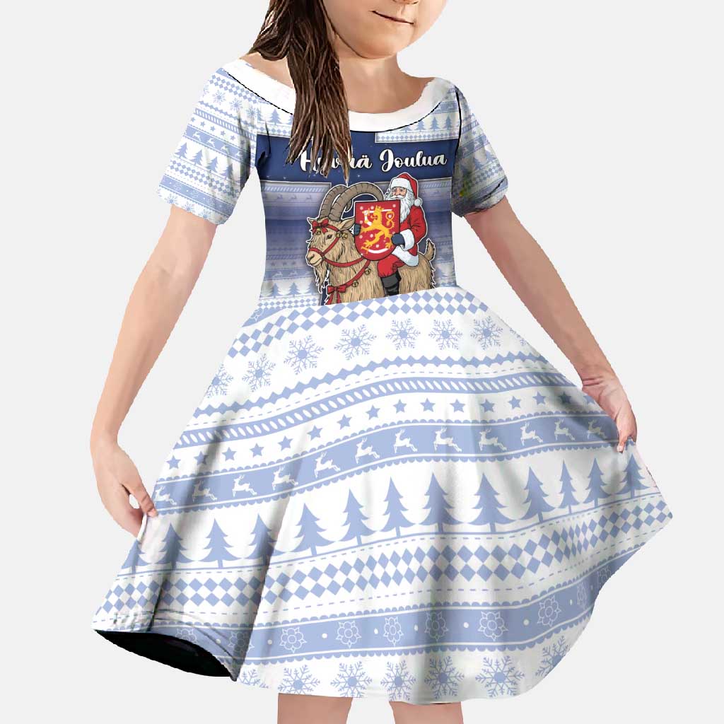 Finland Christmas Family Matching Tank Maxi Dress and Hawaiian Shirt Joulupukki With Coat Of Arms - Wonder Print Shop