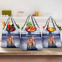 Finland Christmas Grocery Bag Joulupukki With Coat Of Arms - Wonder Print Shop