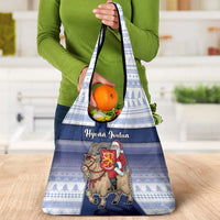 Finland Christmas Grocery Bag Joulupukki With Coat Of Arms - Wonder Print Shop