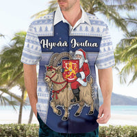 Finland Christmas Hawaiian Shirt Joulupukki With Coat Of Arms - Wonder Print Shop
