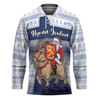 Finland Christmas Hockey Jersey Joulupukki With Coat Of Arms - Wonder Print Shop