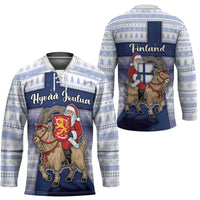 Finland Christmas Hockey Jersey Joulupukki With Coat Of Arms - Wonder Print Shop