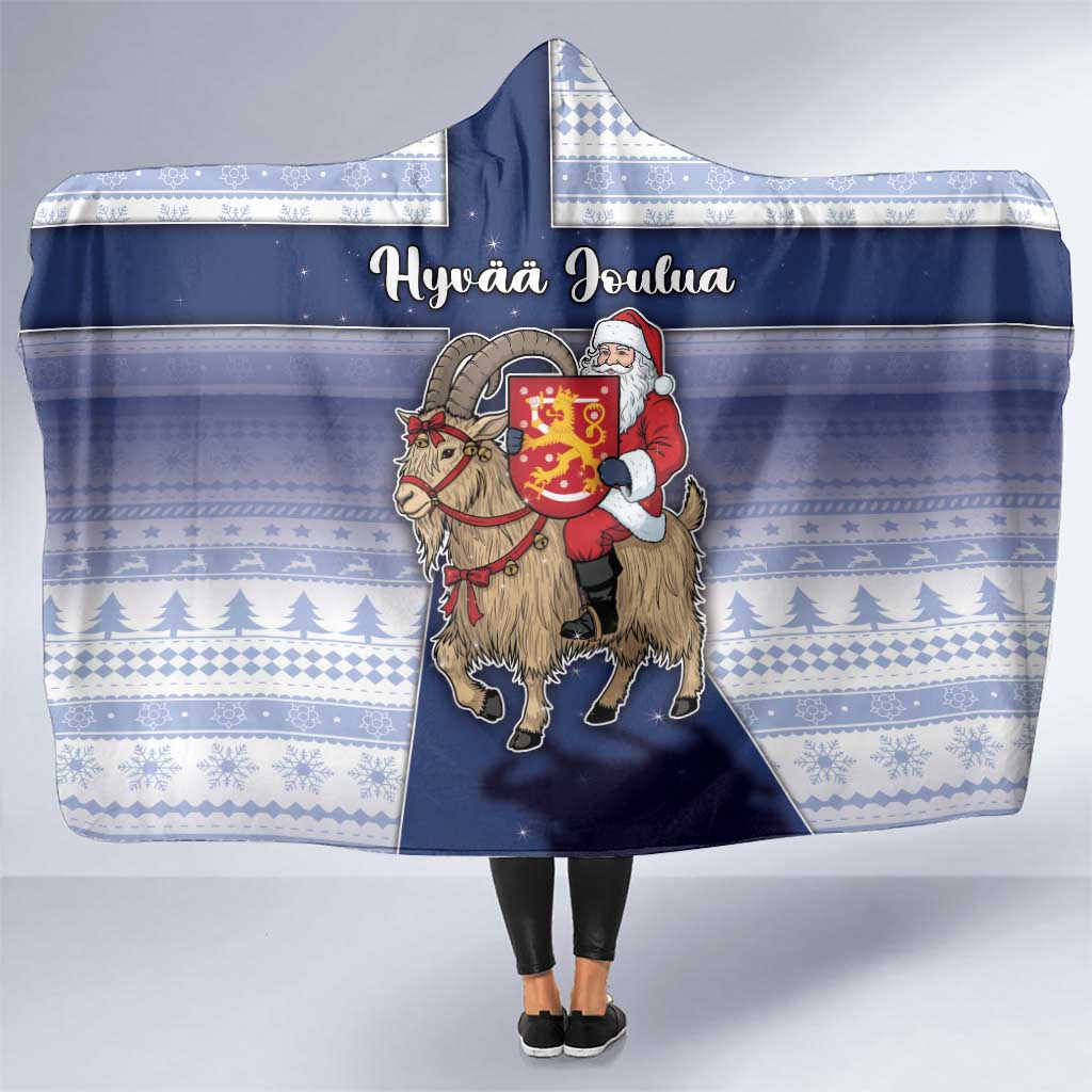 Finland Christmas Hooded Blanket Joulupukki With Coat Of Arms - Wonder Print Shop