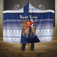 Finland Christmas Hooded Blanket Joulupukki With Coat Of Arms - Wonder Print Shop