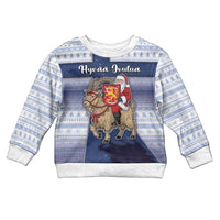 Finland Christmas Kid Ugly Christmas Sweater Joulupukki With Coat Of Arms - Wonder Print Shop
