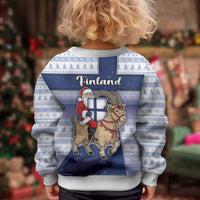 Finland Christmas Kid Ugly Christmas Sweater Joulupukki With Coat Of Arms - Wonder Print Shop