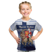 Finland Christmas Kid T Shirt Joulupukki With Coat Of Arms - Wonder Print Shop
