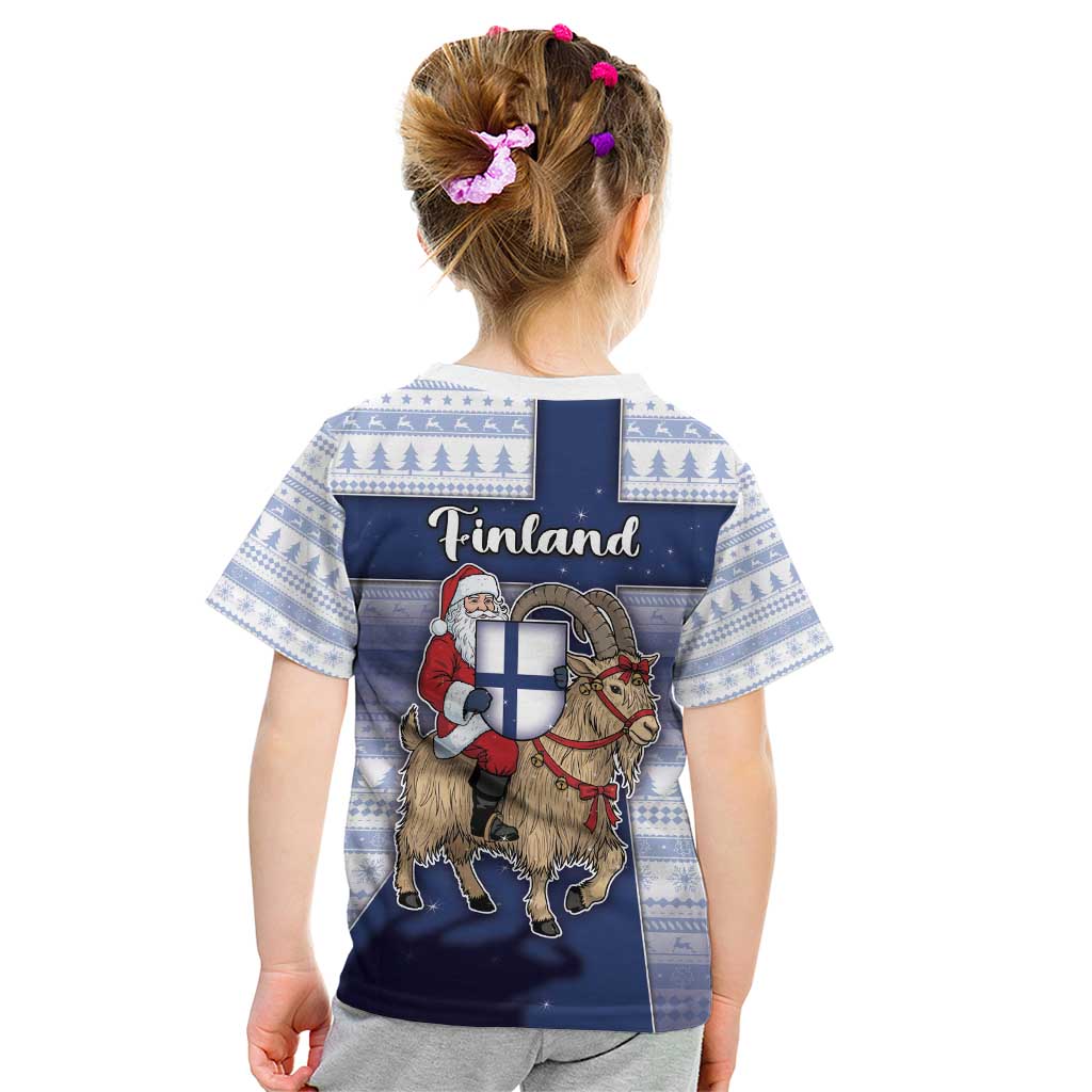 Finland Christmas Kid T Shirt Joulupukki With Coat Of Arms - Wonder Print Shop