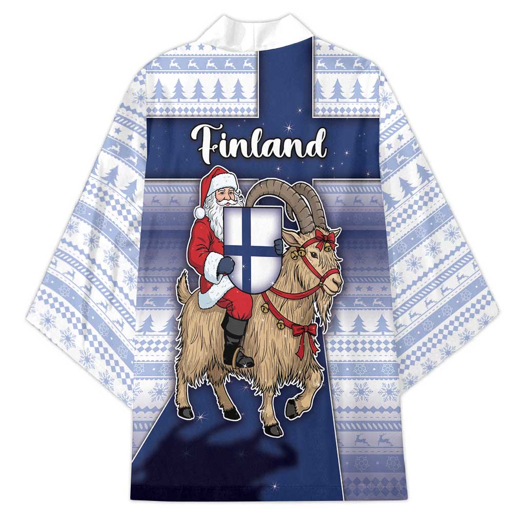 Finland Christmas Kimono Joulupukki With Coat Of Arms - Wonder Print Shop