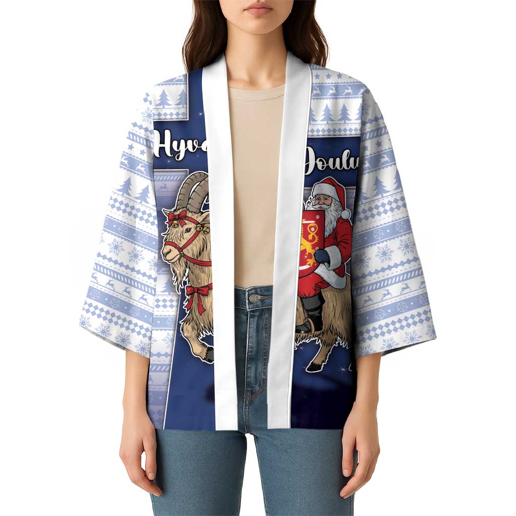Finland Christmas Kimono Joulupukki With Coat Of Arms - Wonder Print Shop