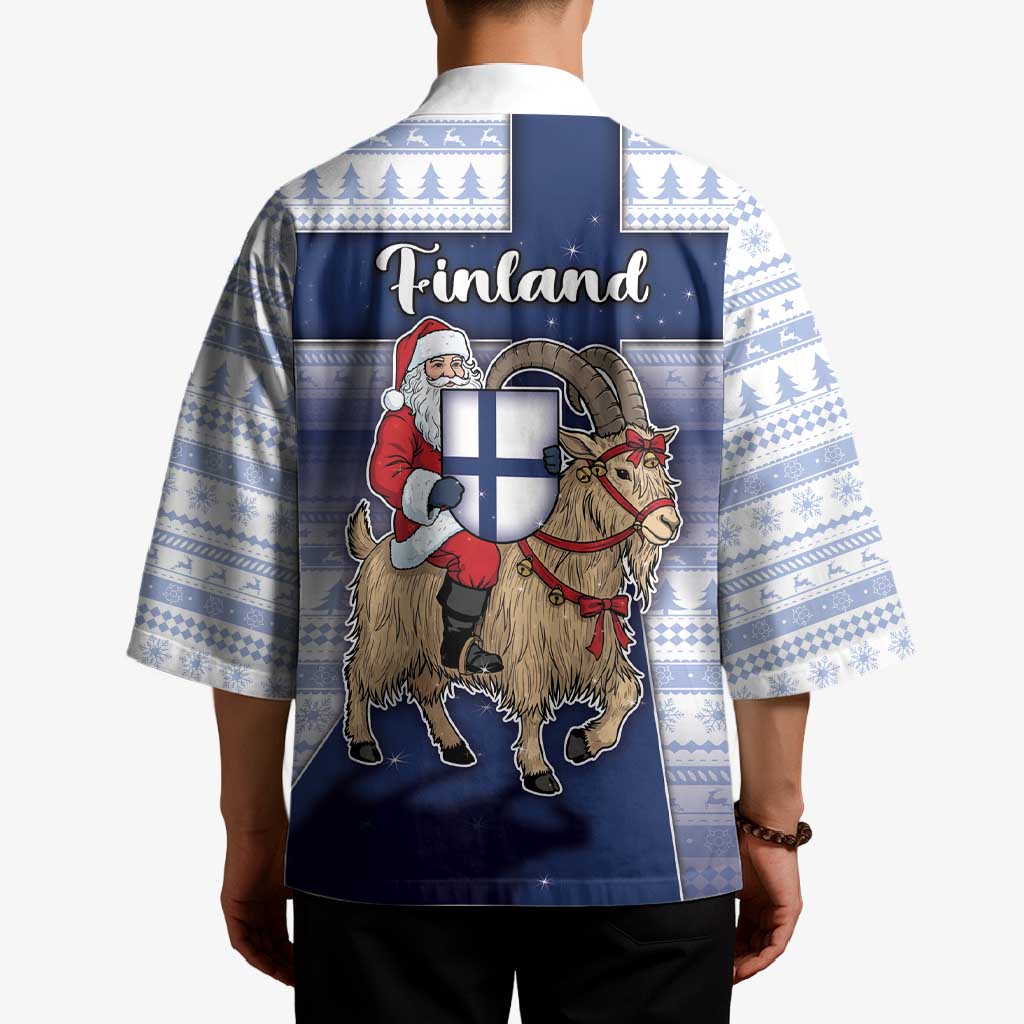Finland Christmas Kimono Joulupukki With Coat Of Arms - Wonder Print Shop