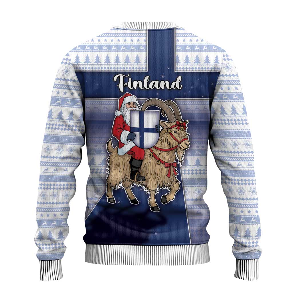 Finland Christmas Ugly Christmas Sweater Joulupukki With Coat Of Arms - Wonder Print Shop