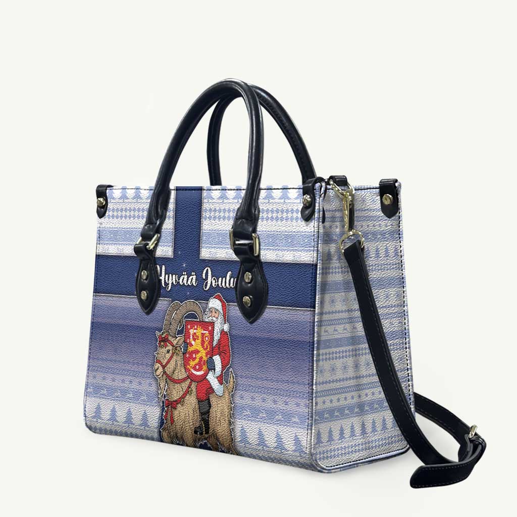 Finland Christmas Leather Bag Joulupukki With Coat Of Arms - Wonder Print Shop