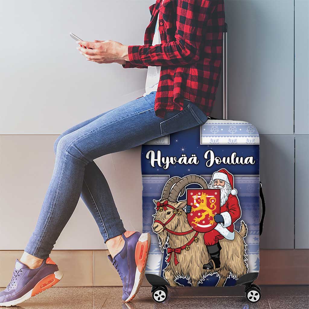 Finland Christmas Luggage Cover Joulupukki With Coat Of Arms - Wonder Print Shop