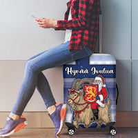 Finland Christmas Luggage Cover Joulupukki With Coat Of Arms - Wonder Print Shop