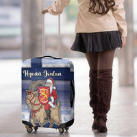 Finland Christmas Luggage Cover Joulupukki With Coat Of Arms - Wonder Print Shop