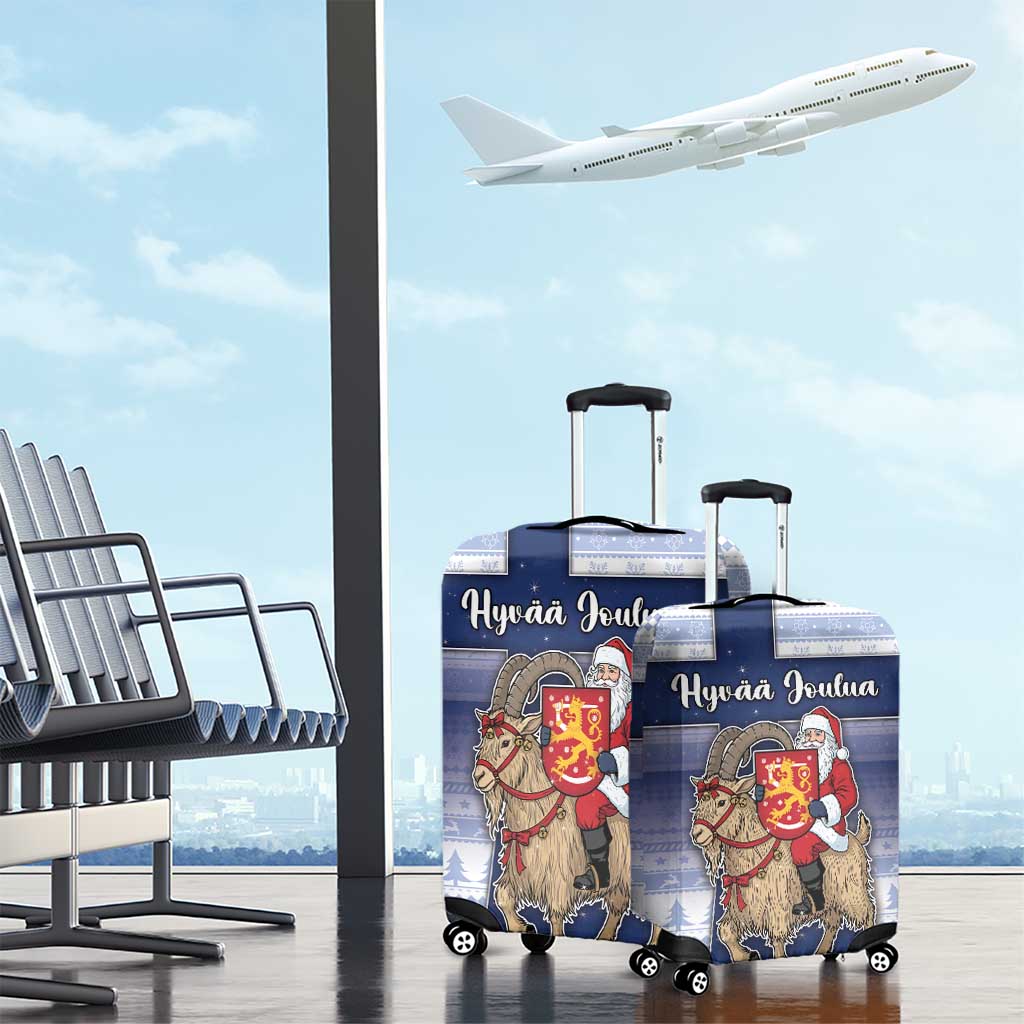 Finland Christmas Luggage Cover Joulupukki With Coat Of Arms - Wonder Print Shop