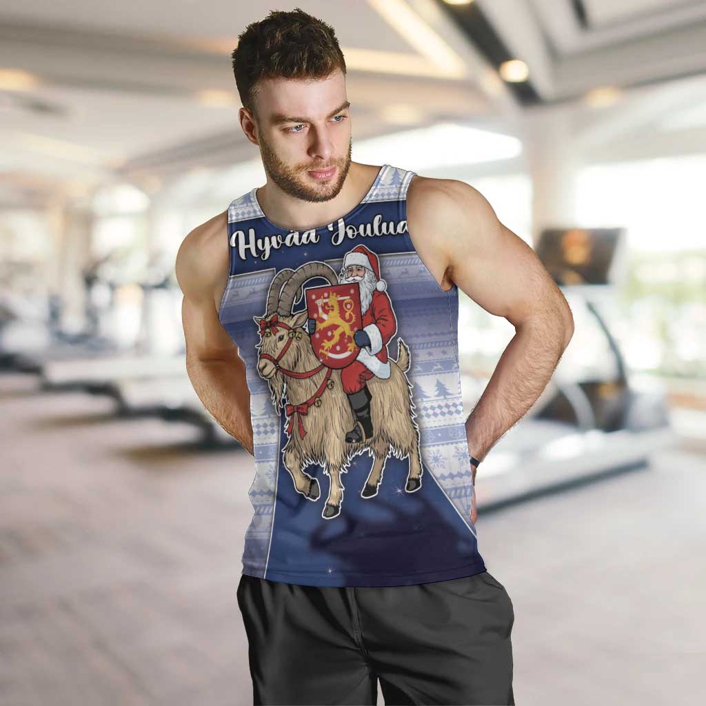 Finland Christmas Men Tank Top Joulupukki With Coat Of Arms - Wonder Print Shop