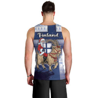Finland Christmas Men Tank Top Joulupukki With Coat Of Arms - Wonder Print Shop
