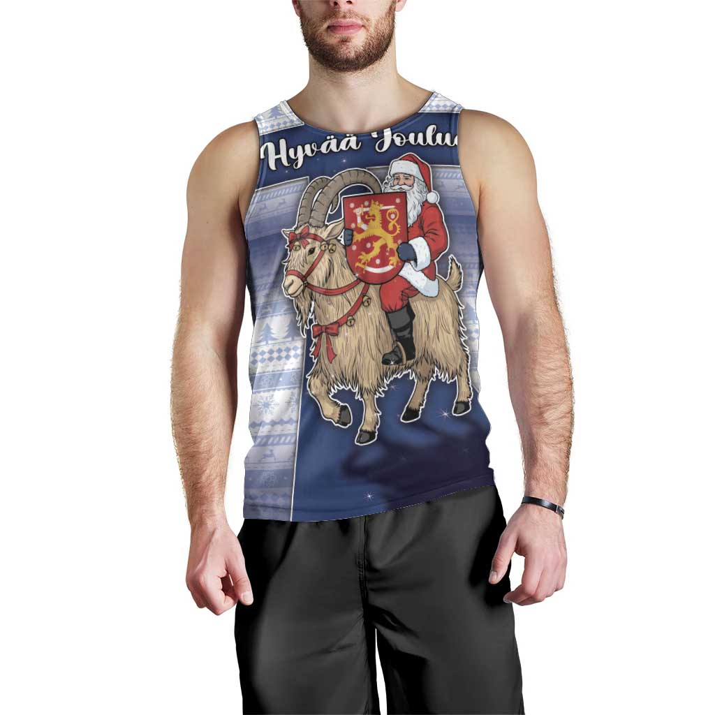 Finland Christmas Men Tank Top Joulupukki With Coat Of Arms - Wonder Print Shop