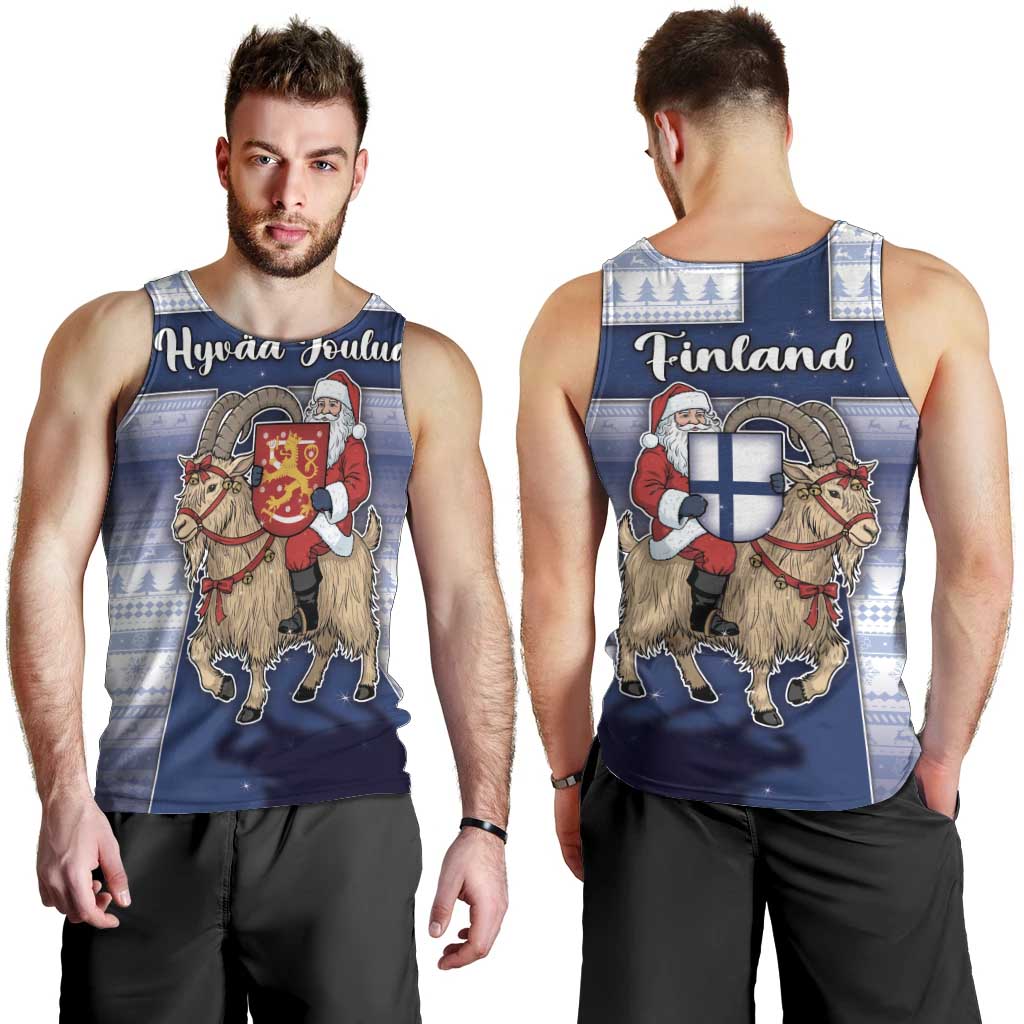 Finland Christmas Men Tank Top Joulupukki With Coat Of Arms - Wonder Print Shop