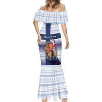 Finland Christmas Mermaid Dress Joulupukki With Coat Of Arms - Wonder Print Shop