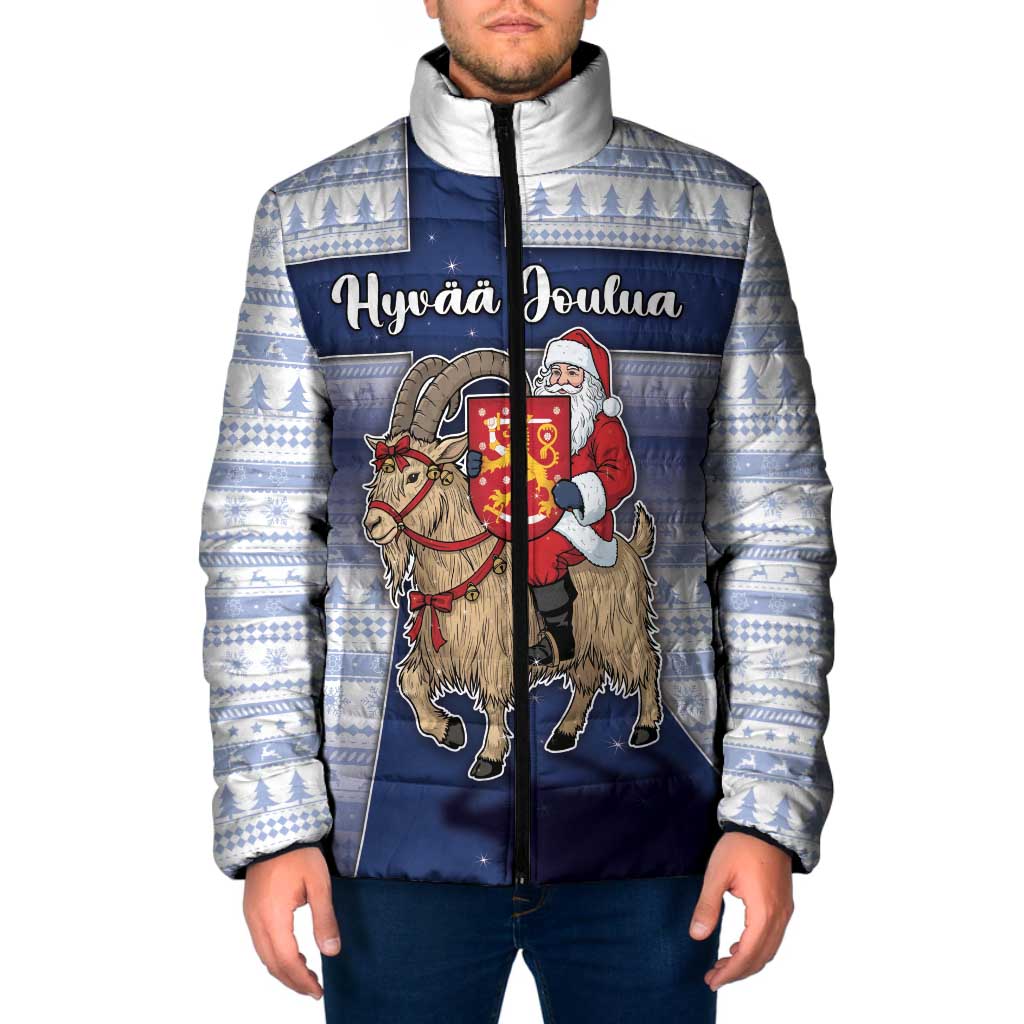 Finland Christmas Padded Jacket Joulupukki With Coat Of Arms - Wonder Print Shop