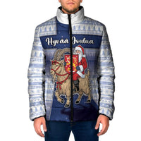 Finland Christmas Padded Jacket Joulupukki With Coat Of Arms - Wonder Print Shop