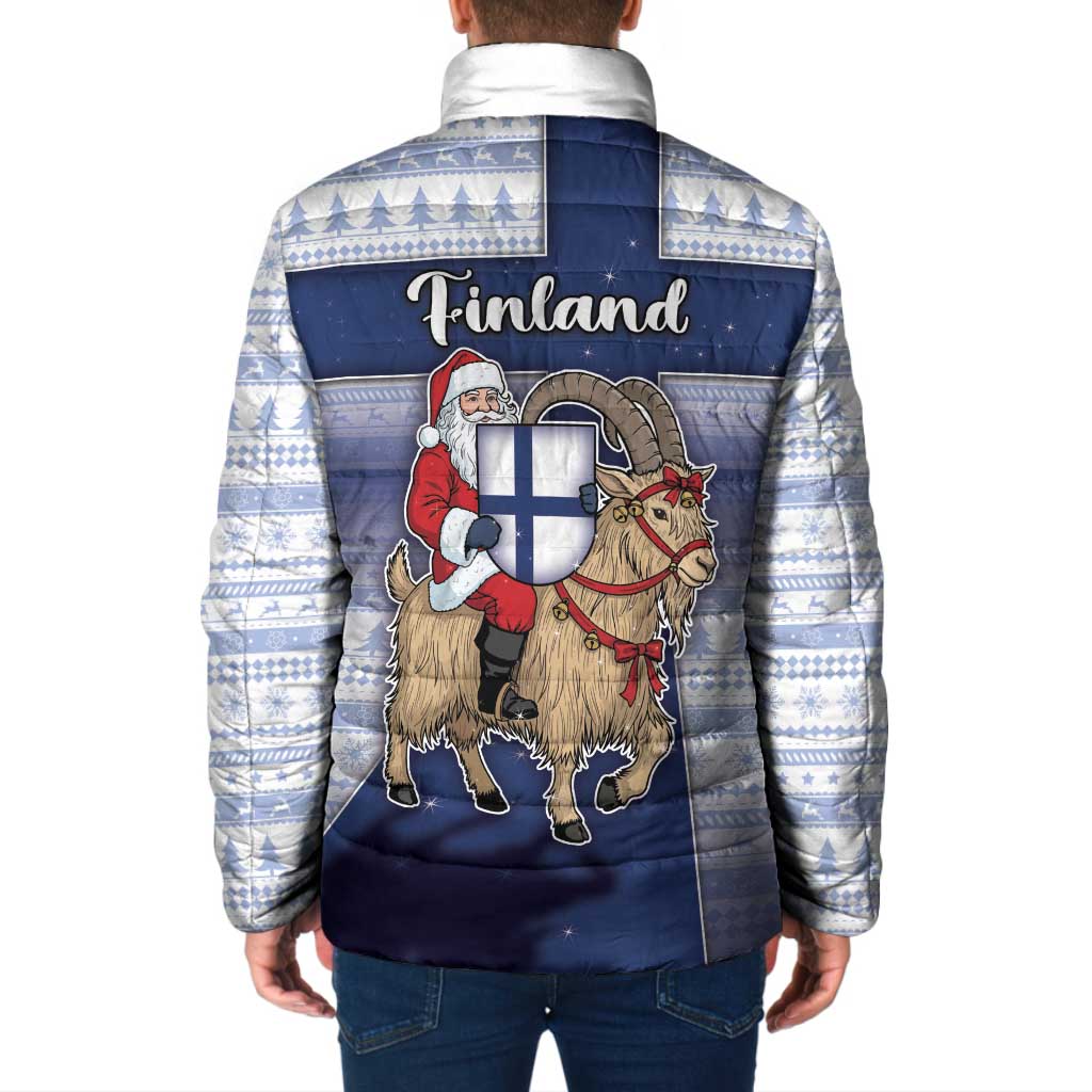 Finland Christmas Padded Jacket Joulupukki With Coat Of Arms - Wonder Print Shop