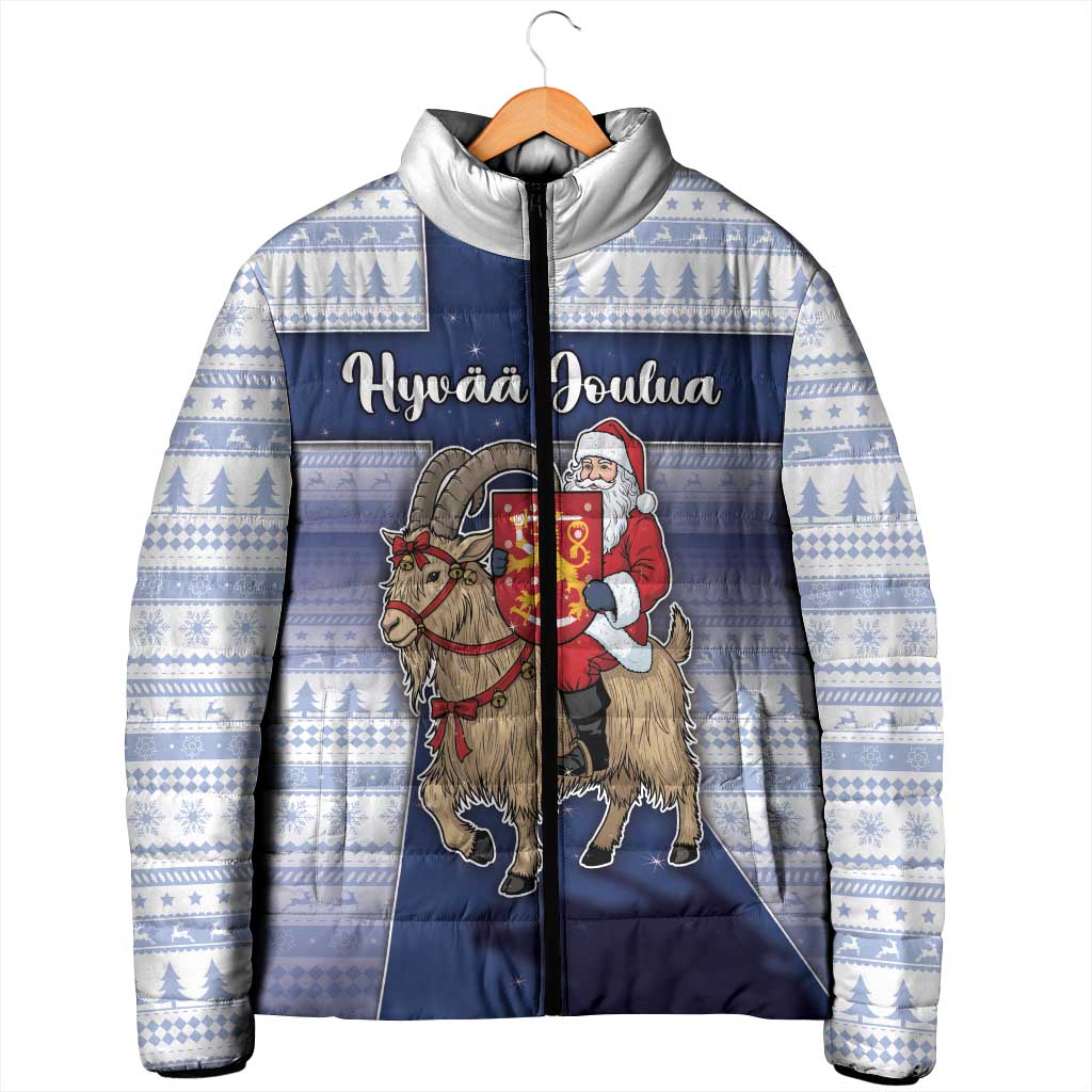 Finland Christmas Padded Jacket Joulupukki With Coat Of Arms - Wonder Print Shop