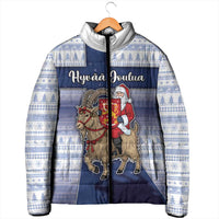 Finland Christmas Padded Jacket Joulupukki With Coat Of Arms - Wonder Print Shop