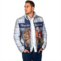 Finland Christmas Padded Jacket Joulupukki With Coat Of Arms - Wonder Print Shop