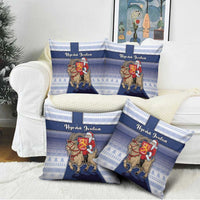 Finland Christmas Pillow Cover Joulupukki With Coat Of Arms - Wonder Print Shop