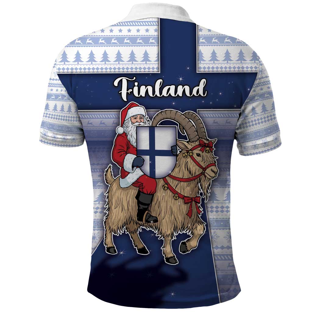 Finland Christmas Polo Shirt Joulupukki With Coat Of Arms - Wonder Print Shop