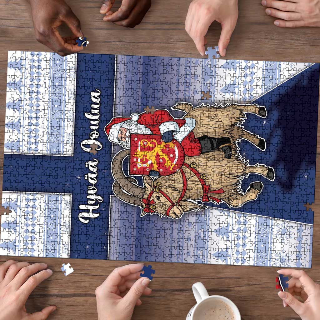 Finland Christmas Puzzle Joulupukki With Coat Of Arms - Wonder Print Shop
