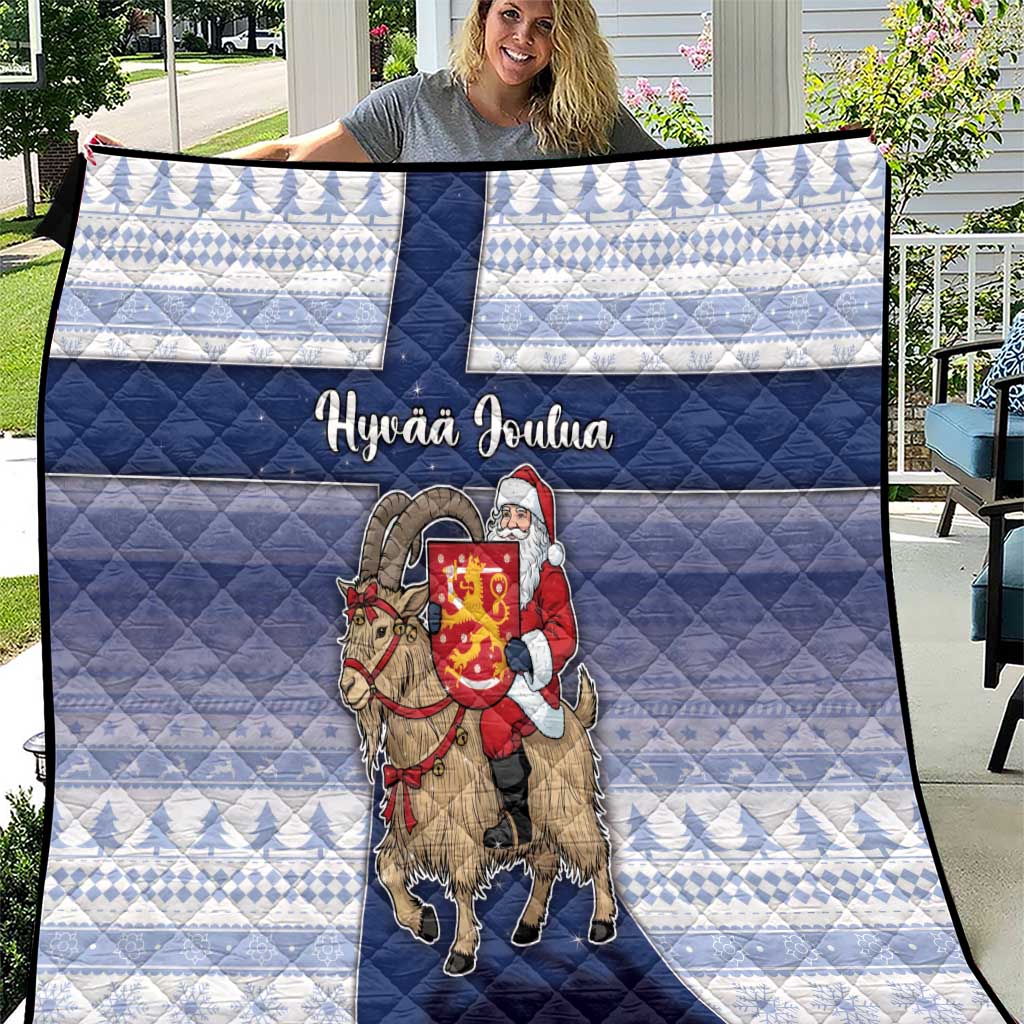 Finland Christmas Quilt Joulupukki With Coat Of Arms - Wonder Print Shop