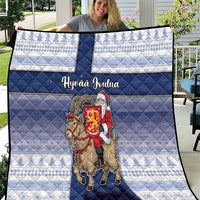 Finland Christmas Quilt Joulupukki With Coat Of Arms - Wonder Print Shop