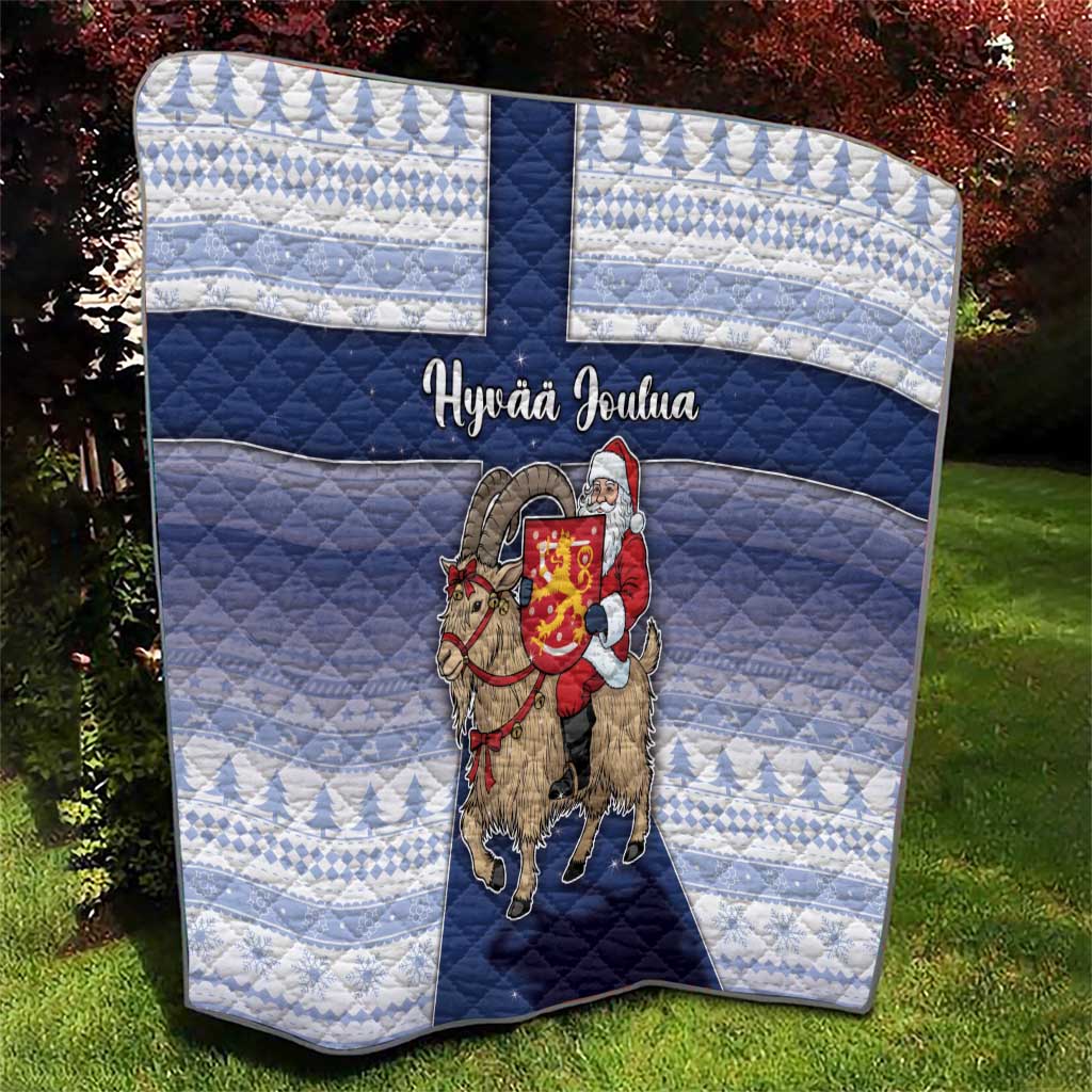 Finland Christmas Quilt Joulupukki With Coat Of Arms - Wonder Print Shop