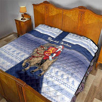 Finland Christmas Quilt Joulupukki With Coat Of Arms - Wonder Print Shop