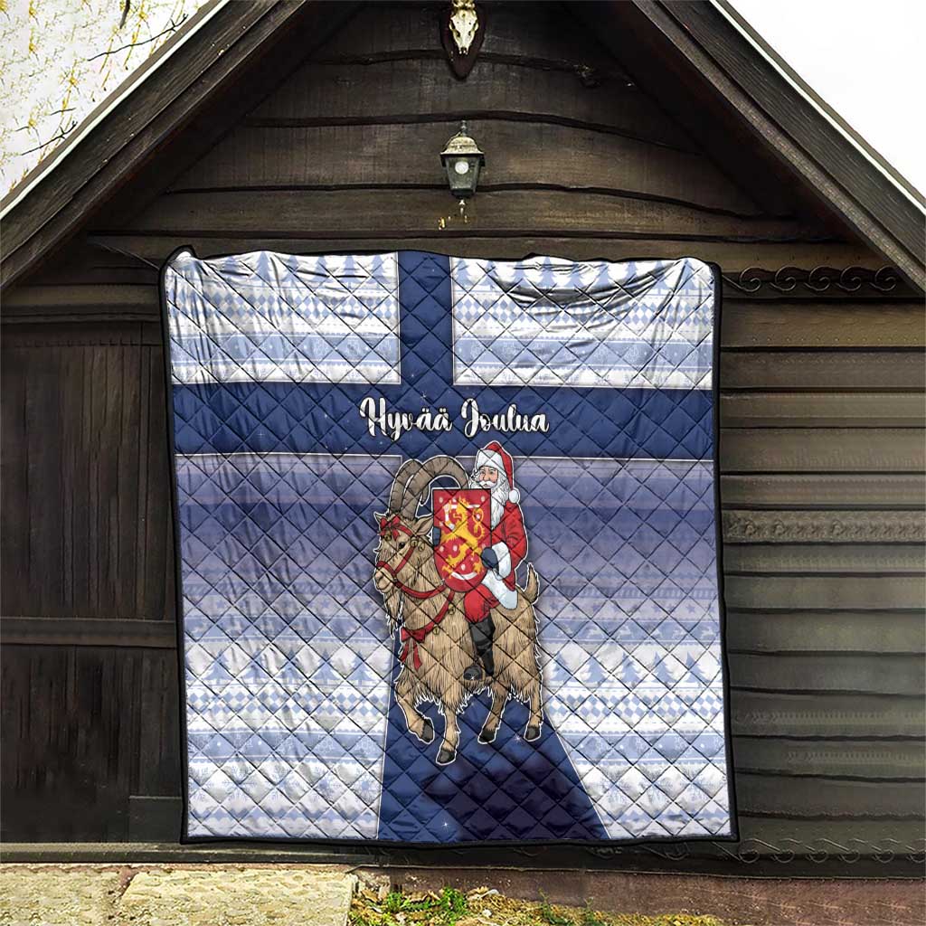 Finland Christmas Quilt Joulupukki With Coat Of Arms - Wonder Print Shop