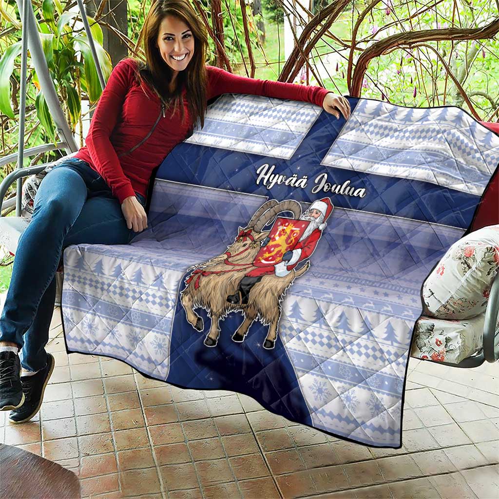 Finland Christmas Quilt Joulupukki With Coat Of Arms - Wonder Print Shop